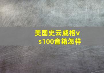 美国史云威格vs100音箱怎样