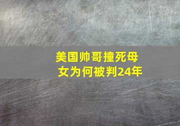 美国帅哥撞死母女为何被判24年