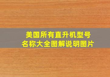 美国所有直升机型号名称大全图解说明图片