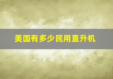 美国有多少民用直升机