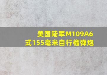 美国陆军M109A6式155毫米自行榴弹炮