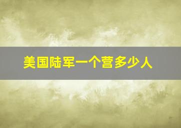 美国陆军一个营多少人