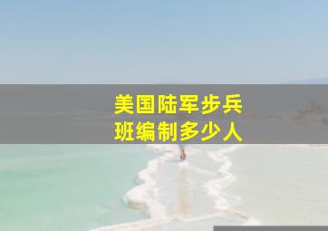 美国陆军步兵班编制多少人