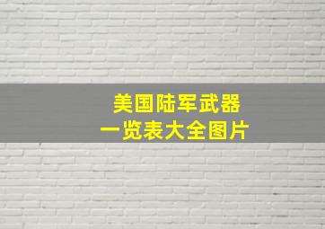 美国陆军武器一览表大全图片