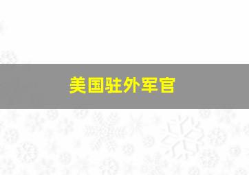 美国驻外军官