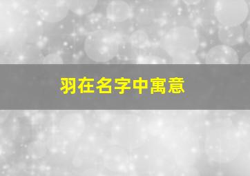 羽在名字中寓意