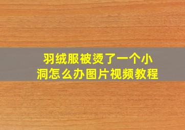 羽绒服被烫了一个小洞怎么办图片视频教程