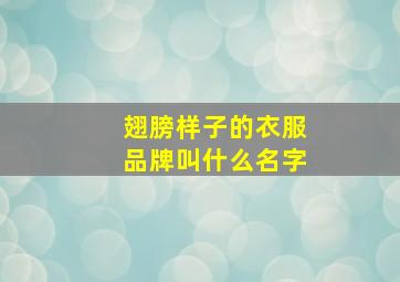 翅膀样子的衣服品牌叫什么名字