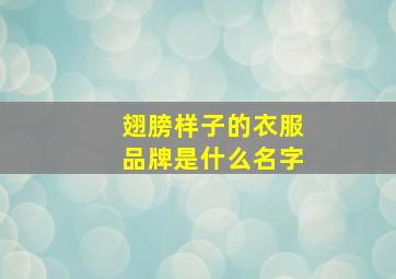 翅膀样子的衣服品牌是什么名字