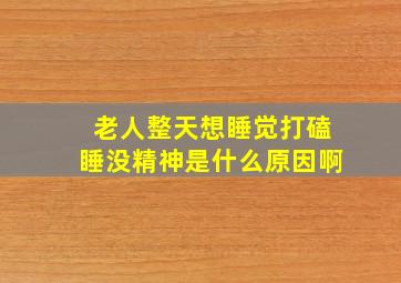 老人整天想睡觉打磕睡没精神是什么原因啊