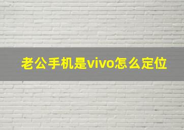 老公手机是vivo怎么定位