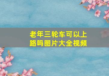 老年三轮车可以上路吗图片大全视频