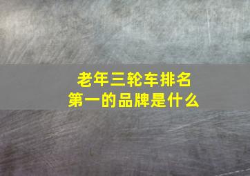 老年三轮车排名第一的品牌是什么