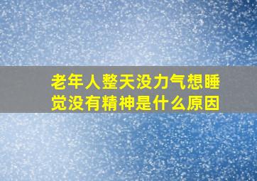 老年人整天没力气想睡觉没有精神是什么原因