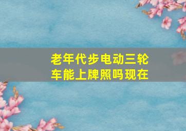 老年代步电动三轮车能上牌照吗现在