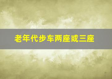 老年代步车两座或三座