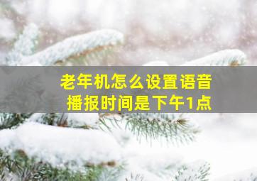 老年机怎么设置语音播报时间是下午1点