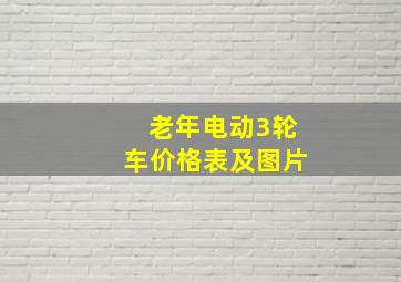 老年电动3轮车价格表及图片