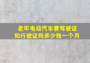 老年电动汽车要驾驶证和行驶证吗多少钱一个月