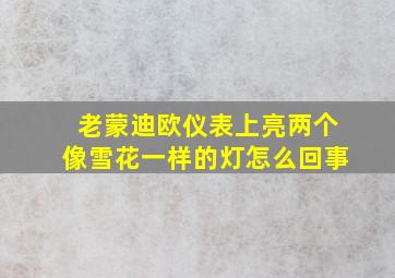 老蒙迪欧仪表上亮两个像雪花一样的灯怎么回事