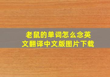 老鼠的单词怎么念英文翻译中文版图片下载