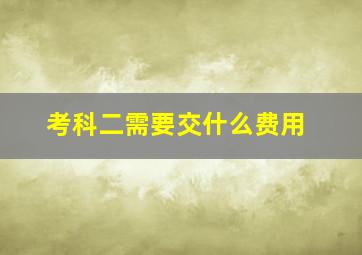 考科二需要交什么费用