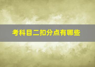 考科目二扣分点有哪些