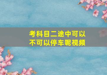 考科目二途中可以不可以停车呢视频