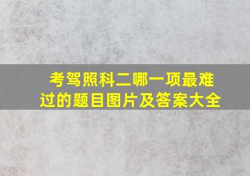 考驾照科二哪一项最难过的题目图片及答案大全