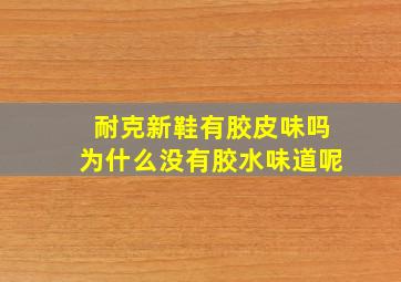 耐克新鞋有胶皮味吗为什么没有胶水味道呢