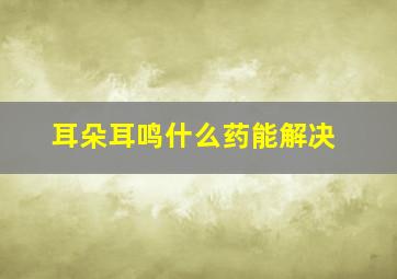 耳朵耳鸣什么药能解决