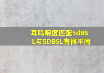 耳鸣响度匹配5dBSL与5DBSL有何不同