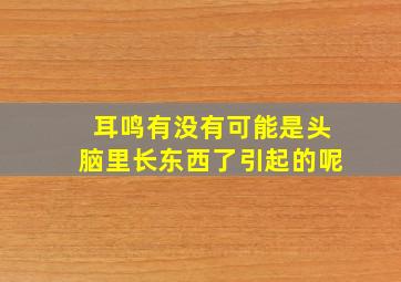 耳鸣有没有可能是头脑里长东西了引起的呢