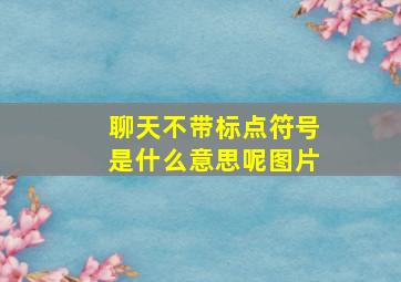 聊天不带标点符号是什么意思呢图片