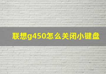 联想g450怎么关闭小键盘