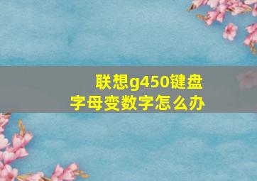 联想g450键盘字母变数字怎么办