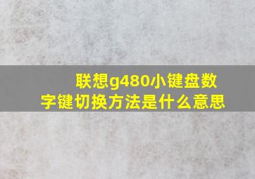 联想g480小键盘数字键切换方法是什么意思