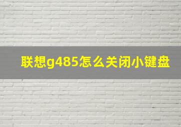 联想g485怎么关闭小键盘