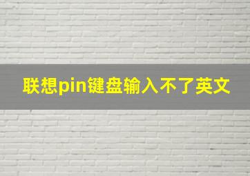 联想pin键盘输入不了英文