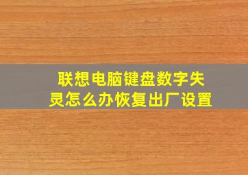 联想电脑键盘数字失灵怎么办恢复出厂设置