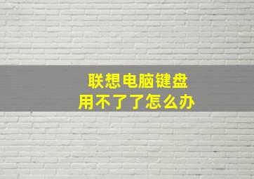 联想电脑键盘用不了了怎么办