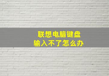 联想电脑键盘输入不了怎么办