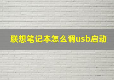 联想笔记本怎么调usb启动