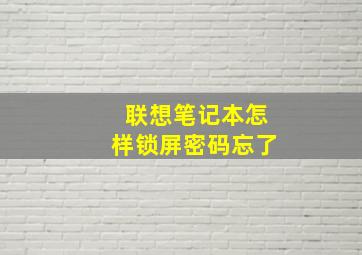 联想笔记本怎样锁屏密码忘了