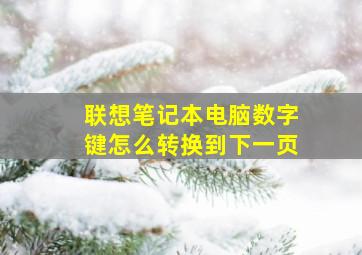 联想笔记本电脑数字键怎么转换到下一页