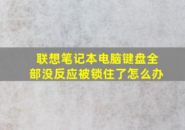 联想笔记本电脑键盘全部没反应被锁住了怎么办