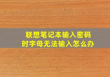 联想笔记本输入密码时字母无法输入怎么办