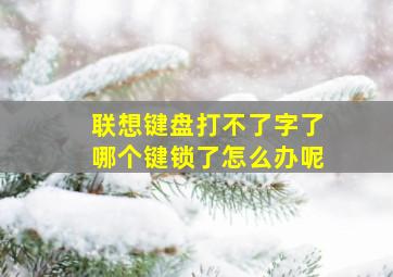 联想键盘打不了字了哪个键锁了怎么办呢