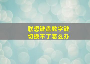 联想键盘数字键切换不了怎么办