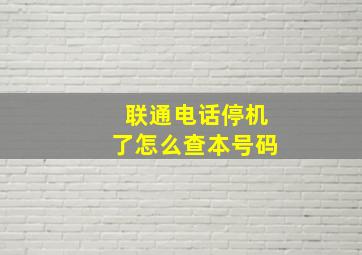 联通电话停机了怎么查本号码